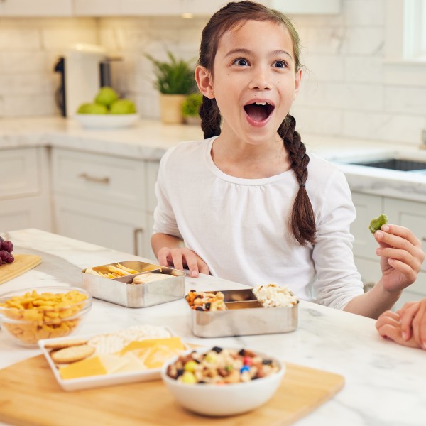 Small Snack Packer - 2-Fach Mini Bento-Box aus Edelstahl - Edelstahl