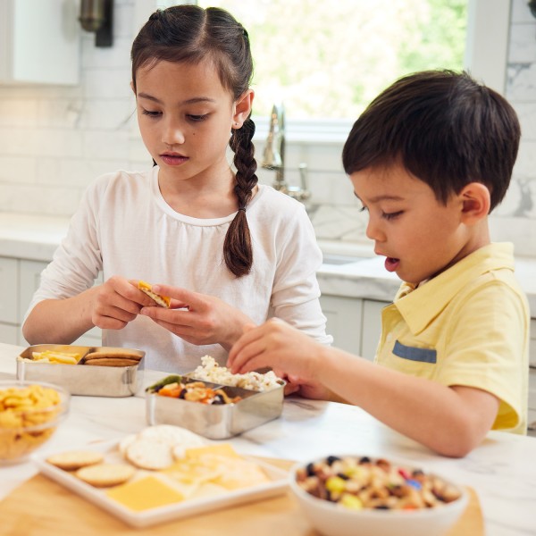 Small Snack Packer - 2-Fach Mini Bento-Box aus Edelstahl - Edelstahl
