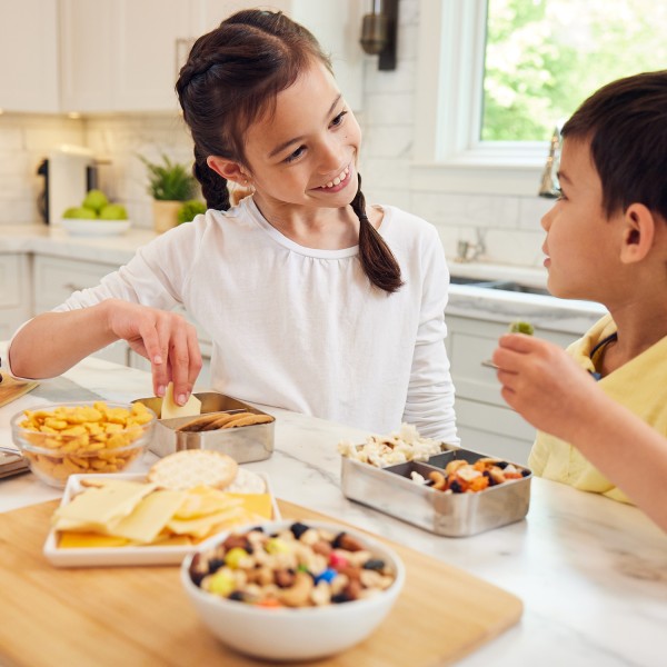 Small Snack Packer - 2-Fach Mini Bento-Box aus Edelstahl - Edelstahl