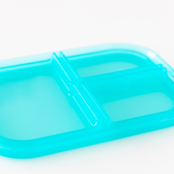 Siliconen bento box (3-vaks) - Blue Jelly