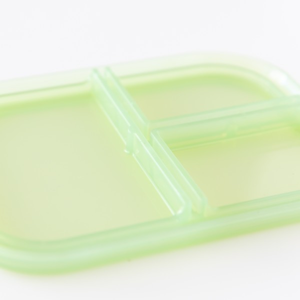Siliconen bento box (3-vaks) - Groen Jelly