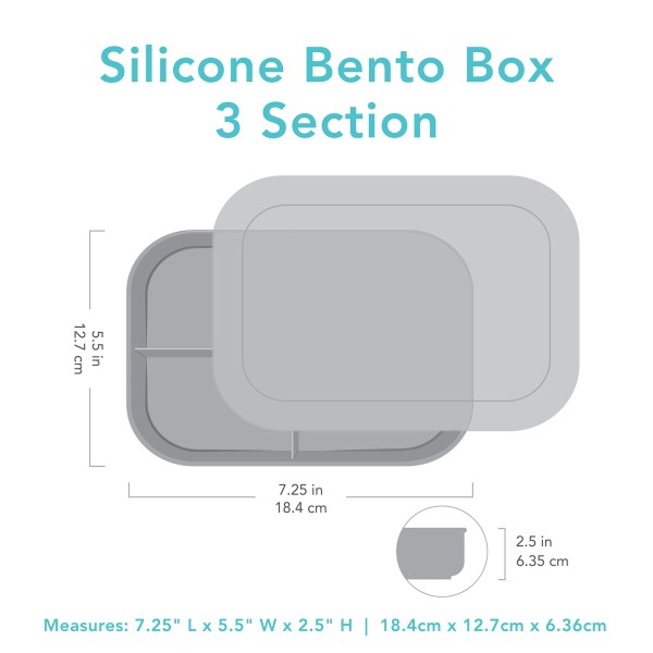 Siliconen bento box (3-vaks) - Groen Jelly
