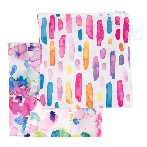 Sac à Collations - Grand (2 paquet) - Watercolor & Brush Strokes