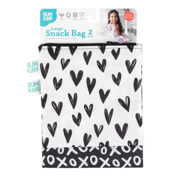 Herbruikbaar snackzakje - large (2 stuks) - XOXO & Hearts