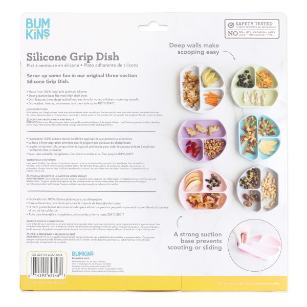 Plato Adherente de Silicona (3 compartimentos) - Arcilla