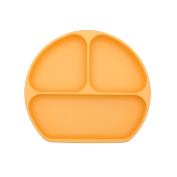 Siliconen Vakjesbord met Zuignap (3 vaks) - Oranje