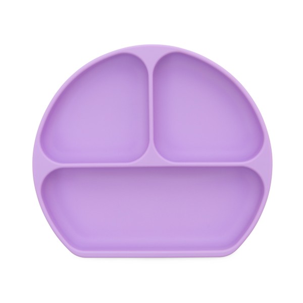 Siliconen Vakjesbord met Zuignap (3 vaks) - Lavendel