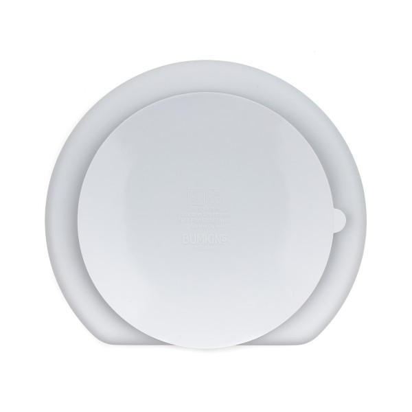 Plat à ventouse en silicone (3 compartiments) - Gris