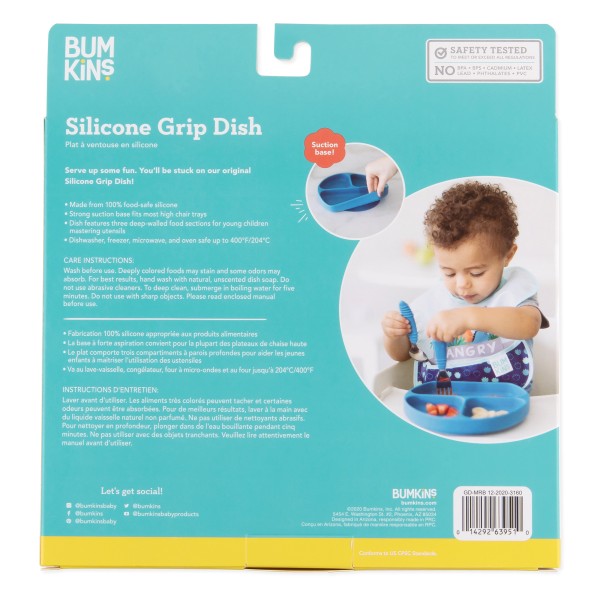 Siliconen vakjesbord met zuignap (3 vaks) - Marmer