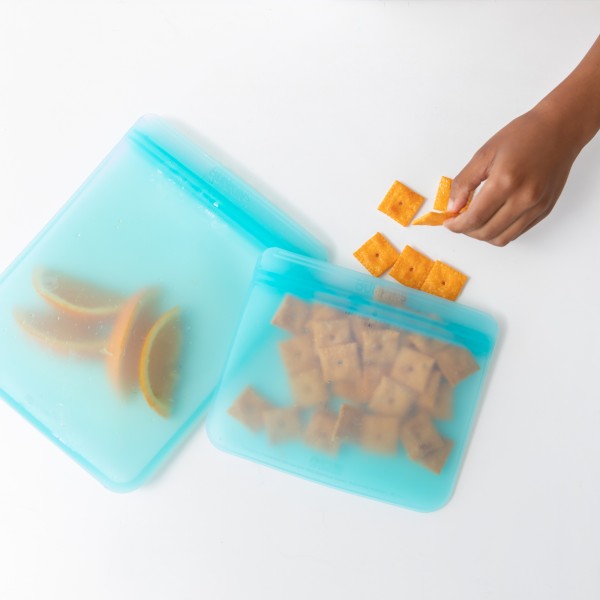 Siliconen herbruikbare zakjes (2 stuks) - Blue Jelly