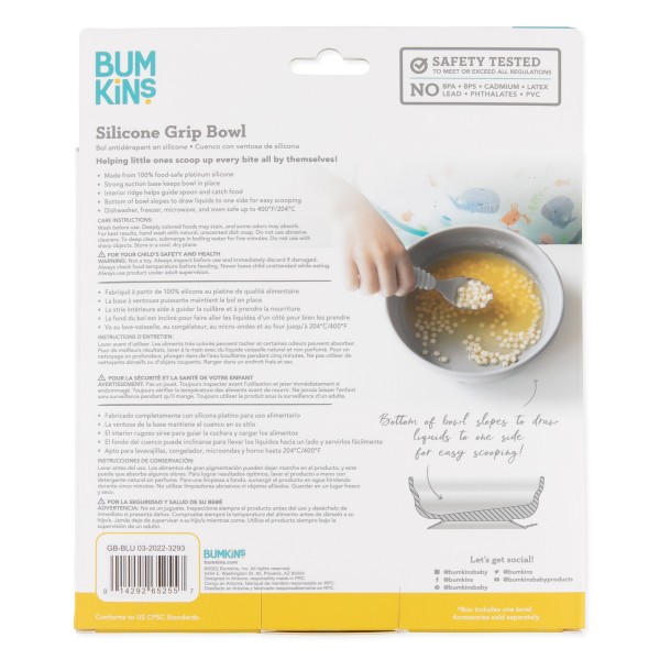 Siliconen kom met zuignap - Blauw