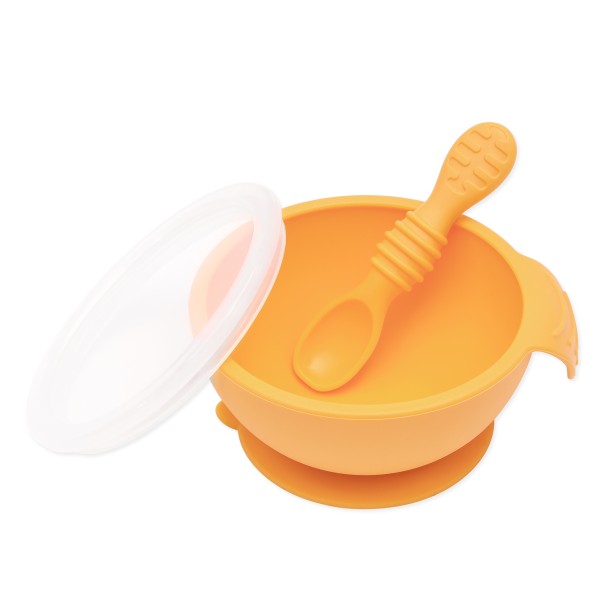 Ensemble de Premier Repas en Silicone - Orange