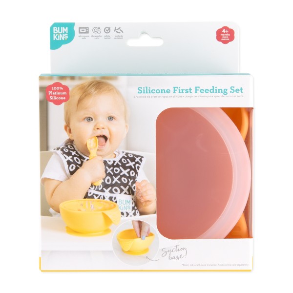Ensemble de Premier Repas en Silicone - Orange