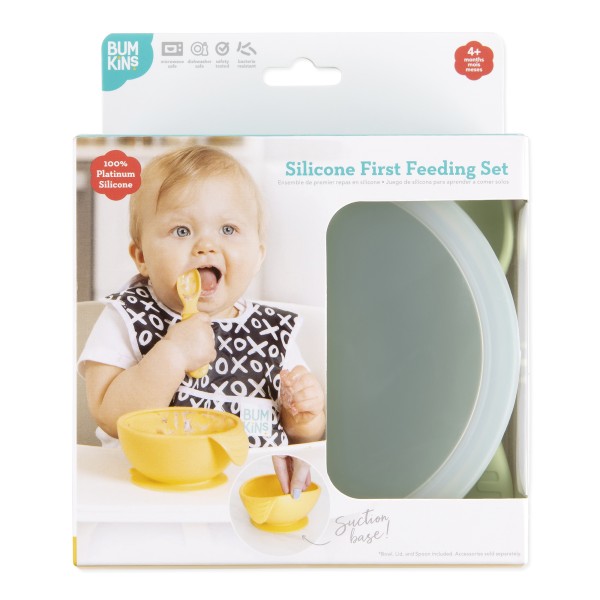 Siliconen eerste baby eetset - Sage