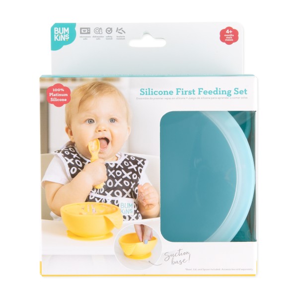 Silicone first feeding set - Blue