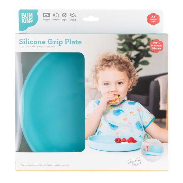 Siliconen bord met zuignap - Blauw