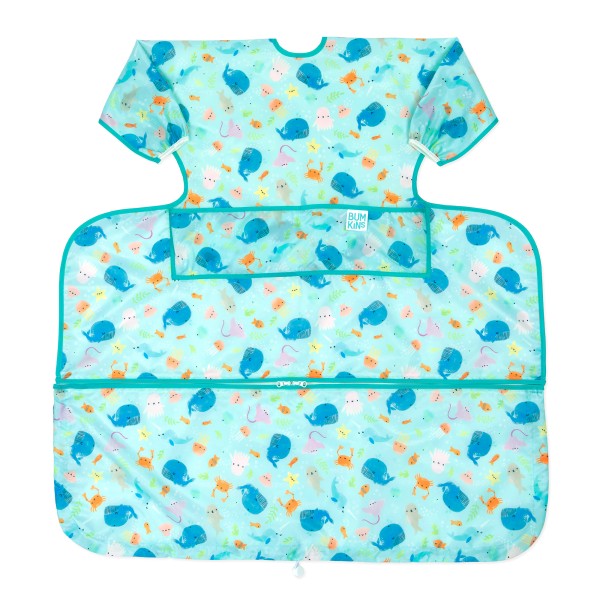 Tray mate sleeved bib - Ocean Life