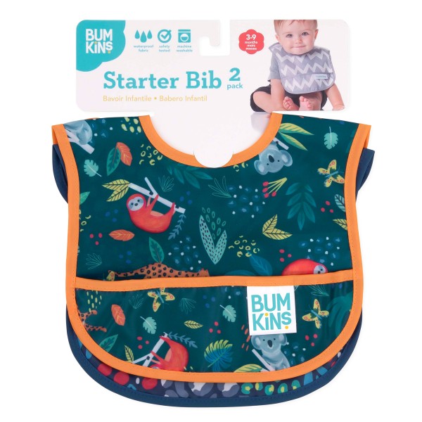 Starter bib (2 pack) - Jungle & Animal Prints