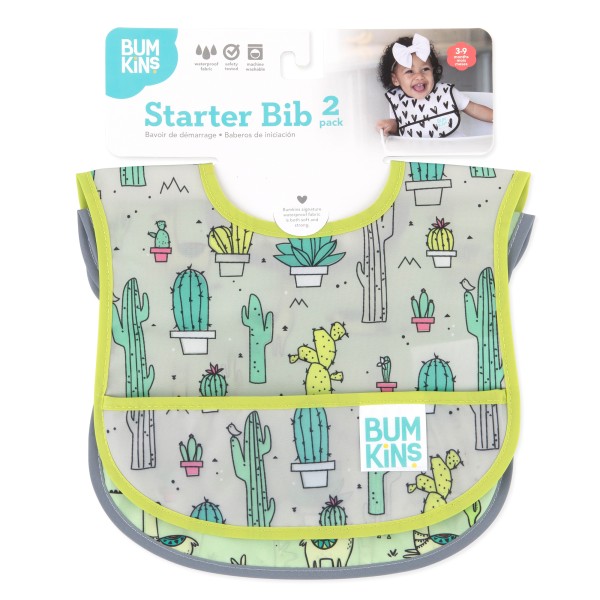 Starter Bib Baberos de Inicicación - 3-9 meses (2 paquete) - Cacti & Llamas