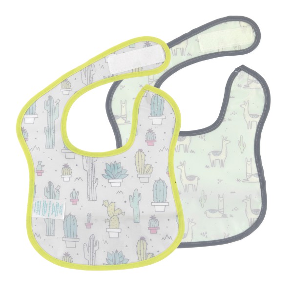 Starter Bib Baberos de Inicicación - 3-9 meses (2 paquete) - Cacti & Llamas