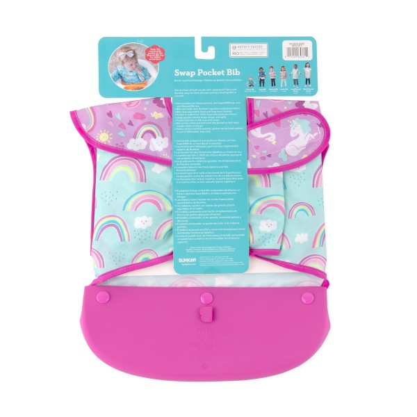 Swap pocket bib - Unicorns & Rainbows