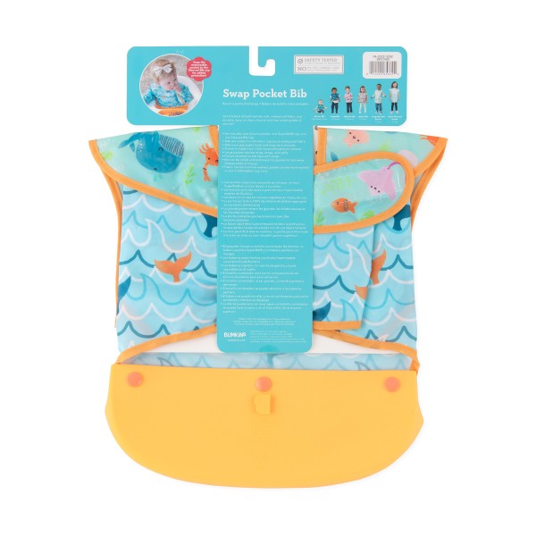Swap pocket bib - Ocean Life & Whale Tail