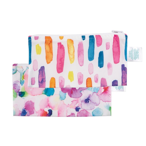 Herbruikbaar Snackzakje - Small (2 stuks) - Watercolor & Brush Strokes