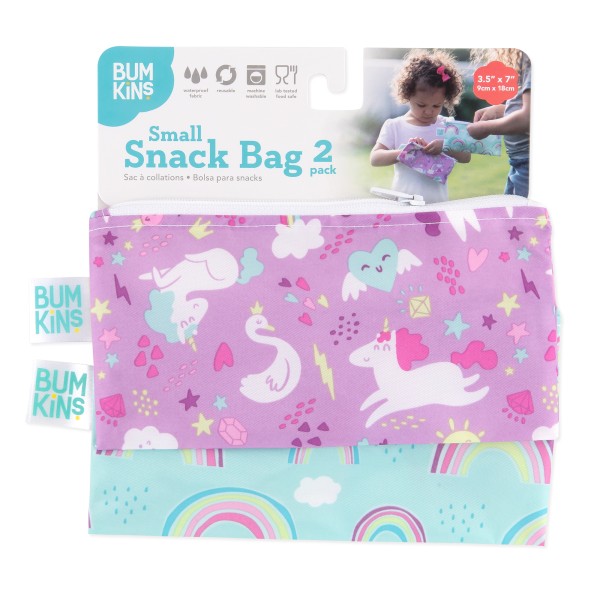 Reusable snack bag - small (2 pack) - Rainbows & Unicorns
