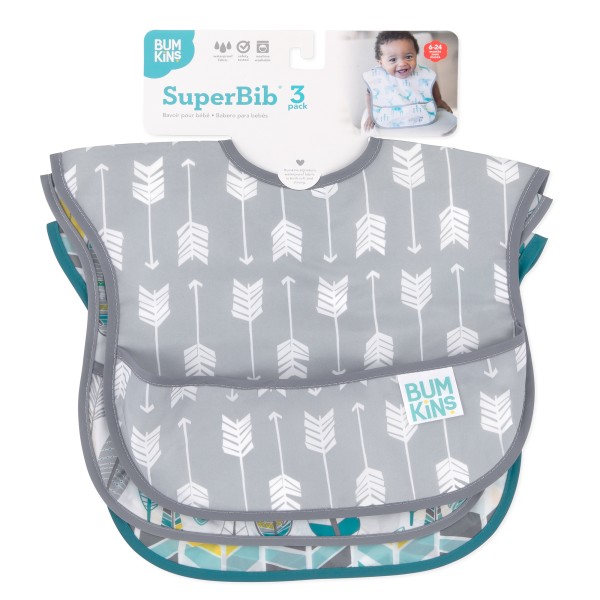 SuperBib® Baby Slab - 6-24 maanden (3 stuks) - Feathers, Arrow, Quill