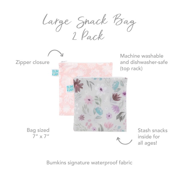 Bolsa para snacks - grande (2 paquete) - Floral & Lace