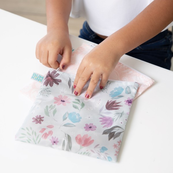 Bolsa para snacks - grande (2 paquete) - Floral & Lace