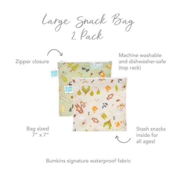 Herbruikbaar snackzakje - large (2 stuks) - Camp Friends & Camp Gear