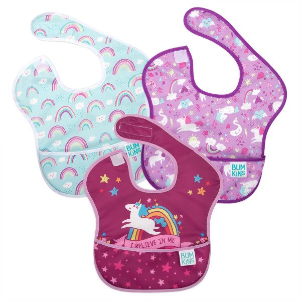 SuperBib® (3 pack) - I Believe In Me, Unicorns, Rainbows