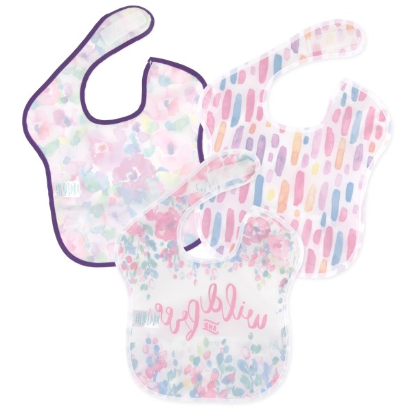 SuperBib® Baby-Lätzchen - 6-24 Monate (3er-Pack) - Wild & Free, Watercolor, Brush Strokes