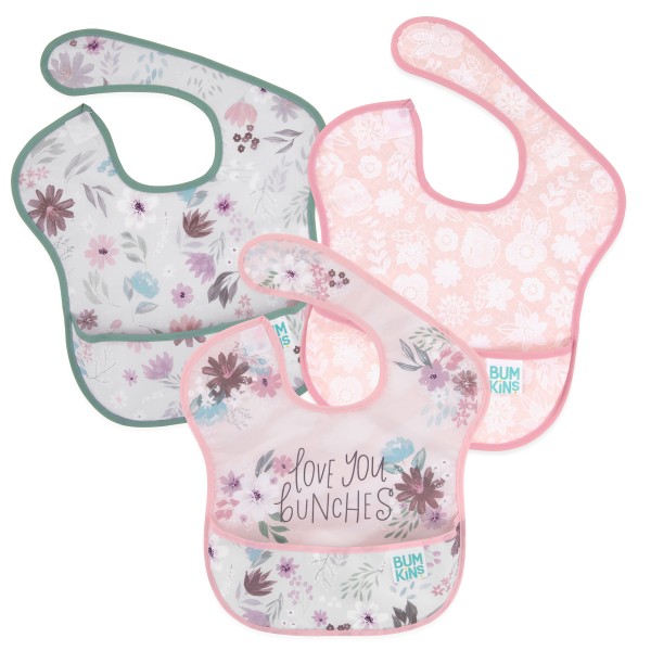 SuperBib® Baby Slab (3 stuks) - Love You Bunches, Floral, Lace