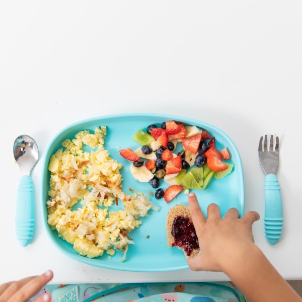 Siliconen tray bord met zuignap - Blauw