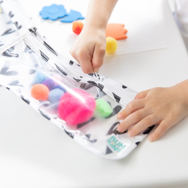 Reistasjes met Doorzichtig Venster (3 stuks) - Wit Hartjes