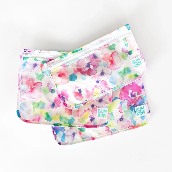 Reisebeutel mit durchsichtigem Fenster (3er-Pack) - Watercolor