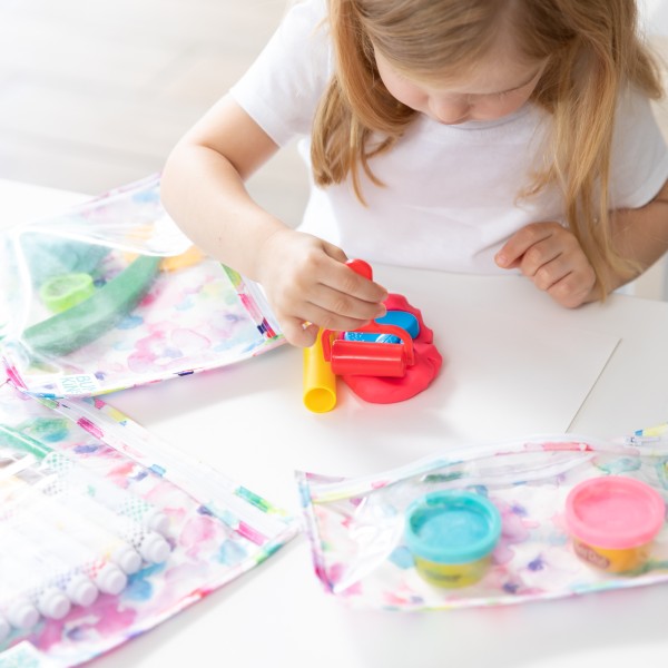 Reisebeutel mit durchsichtigem Fenster (3er-Pack) - Watercolor