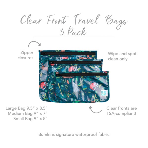 Clear Travel Bag (3 pack) - Jungle