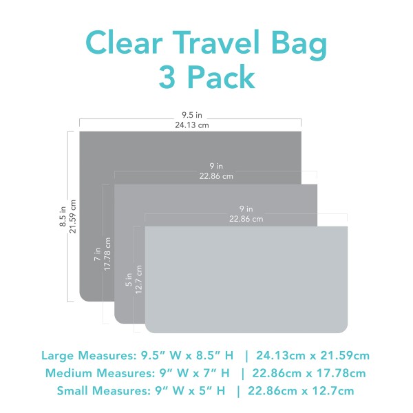 Clear Travel Bag (3 pack) - Camp Gear