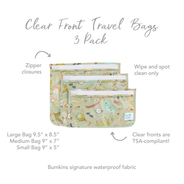 Clear Travel Bag (3 pack) - Camp Gear