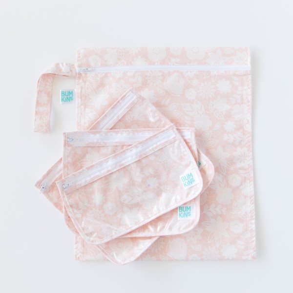 Neceseres con Frontal Transparente (3 paquete) - Rosa Encaje