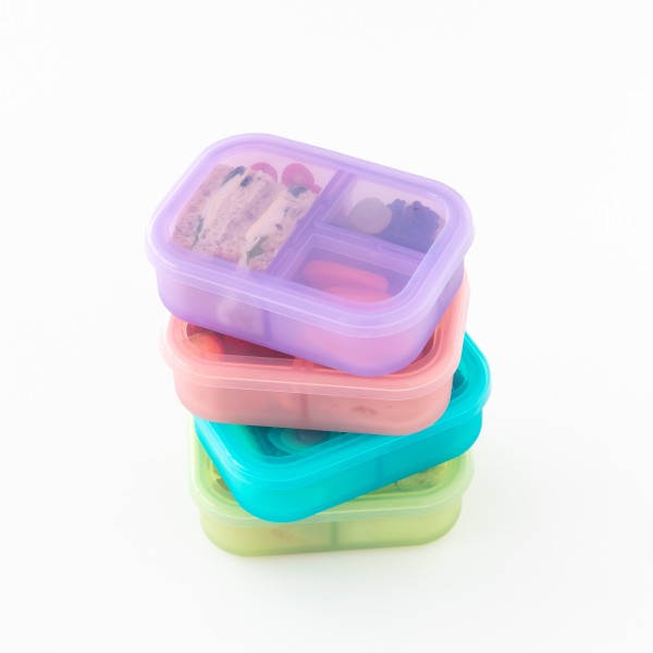 Siliconen bento box (3-vaks) - Paars Jelly