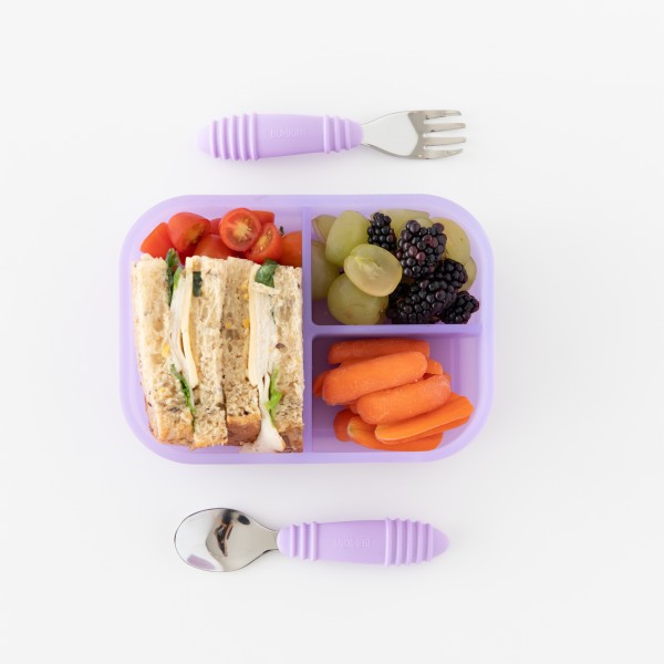 Siliconen bento box (3-vaks) - Paars Jelly