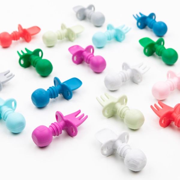 Chewtensils® Cubiertos de silicona - Fucsia