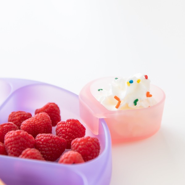 Silikonteller mit Saugnapf (3 Fächer) - Lila Jelly