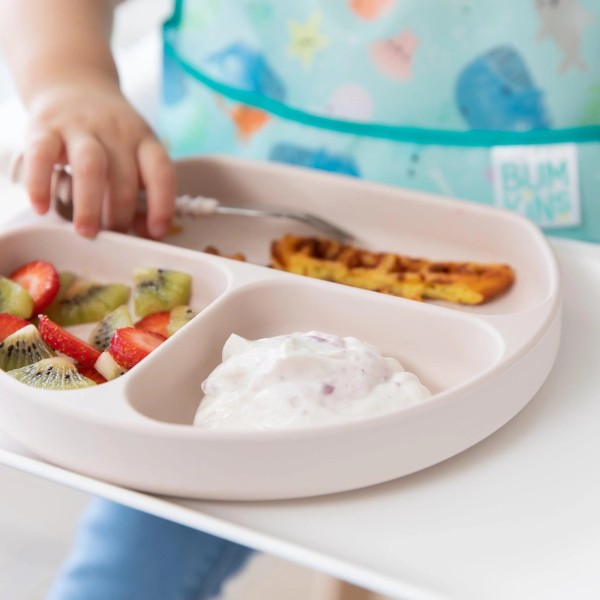 Plato Adherente de Silicona (3 compartimentos) - Arena