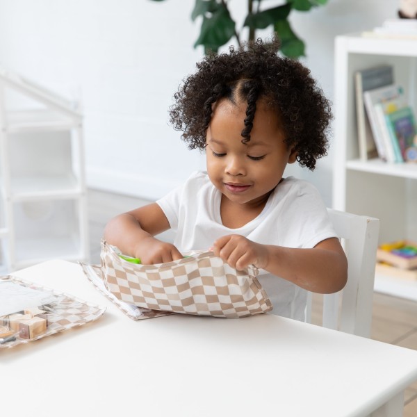 Reistasjes met doorzichtig venster (3 stuks) - Sand Check