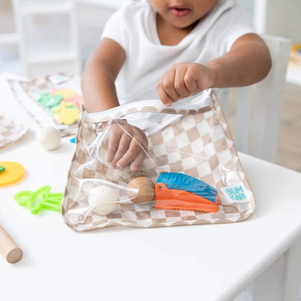 Reistasjes met doorzichtig venster (3 stuks) - Sand Check